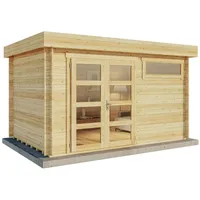 Alpholz Premium Gartenhaus-Set Leandro 394x268cm inkl. Boden & Dach
