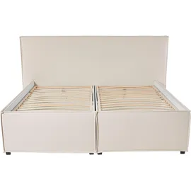 LeGer Home by Lena Gercke Polsterbett "Isaline", beige, B:213cm L:213cm, 100% Polyester, LEGER HOME BY LENA GERCKE, Betten, Polsterbett ohne Bettkasten Polsterbett, wahlweise ohne Matratze oder mit 3 Matratzenarten, Kopfteilhöhe 107 cm