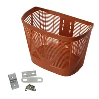 F Fityle Fahrradkorb Vorne Groß, Lenkerkorb Metall Vorne Abnehmbar, Kunststoffkorb Vorne Korb Radkorb, Front Bike Basket, Bicycle Basket, Transportkorb Fahrrad für Radfahren, Camping, BRAUN