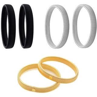 Anti Rutsch Armband,3 Paar Ärmelhalter Damen und Herren Hemd Ärmelhalter Elastische Metallarmbänder für Langarmshirt Metall Elastisch Bracelet Sleeve Holders Armband für Kellner Schwarz Gold Silber
