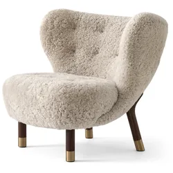 &Tradition - Little Petra VB1 Lounge Chair Limited Edition, Walnuss mit Messing / Schaffell Moonlight
