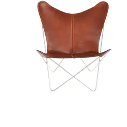 TRIFOLIUM Chair - Premiumsessel Edelstahl Cognac
