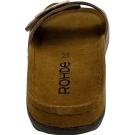 ROHDE Damen Pantolette Leder Klettverschluss Memoryfußbett Rodigo-D 5875, Größe:41 EU, Farbe:Beige - 41