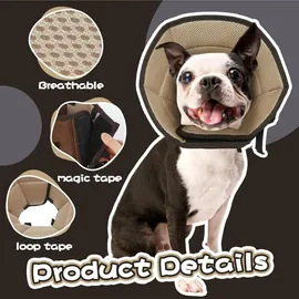 Kuoser Schutzkragen Hund Leckschutz  Braun XL