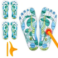 Reflexzonen-Socken Acupressure socks, 2 Paar Fußreflexzonen Socken mit Massagestab, Akupressur Socken für die Einfache Fußreflexzonenmassage Zuhause, Reflexology Socks für Damen und Herren