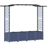vidaXL Hochbeet mit Rankgitter und Dach 204 x 40 x 141 cm Grau