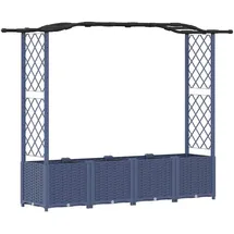 vidaXL Hochbeet mit Rankgitter und Dach 204 x 40 x 141 cm Grau