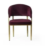 JVmoebel Armlehnstuhl Dunkelvioletter Holzstuhl für Esszimmer mit Designer-Metallrahmen (1 St), Made in Europa lila