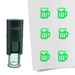 CombiCraft Selbstfärbender Stempel 'Bier' in der Farbe Grün, Ø10mm