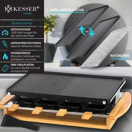 Kesser Raclette-Grill mit Naturgrillstein 8 Personen schwarz