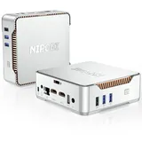 NiPoGi Mini PC 16 GB DDR4 1024 GB M.2 SSD, Ιntel Alder Lake-N97(bis zu 3,60 GHz), Mini Desktop Computer WiFi 6, unterstützt 2,5" SATA SSD, 2xHMDI+VGA 4K UHD Triple Display für Schule/zu Hause/Büro.