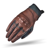 SHIMA CALIBER Damen Retro Vintage Custom Sommer Leder Motorradhandschuhe, Braun , Größe S