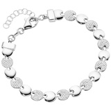 Smart Jewel Armband linsenförmige Silberelemente, Silber 925 Armbänder & Armreife Silber Damen