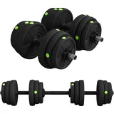 SPORTNOW 2-in-1 Hantel Set, 25 kg verstellbar Dumbbell Set mit 8 Hantelscheiben, bodenschonend für Krafttraining, Fitness, Gewichtheben, Schwarz   Aosom