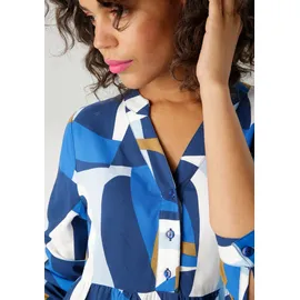 Aniston CASUAL Tunikakleid Grafisch Marine/Royalblau/Hellblau/Wollweiß/Dunkelbeige 38