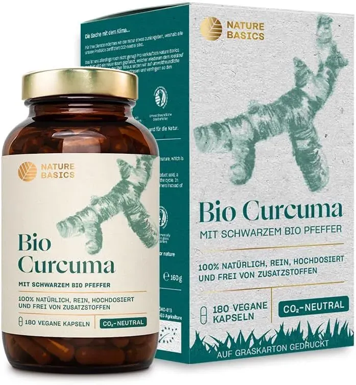 Nature Basics® - Bio Curcuma mit schwarzem Pfeffer Vegan 160 g