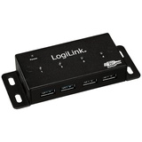 Logilink Wallmount USB-Hub, 4x USB-A 3.0 HUB 4-Port metal, incl. power Display