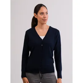 CASH-MERE.CH Strickjacke V-Ausschnitt Blau S