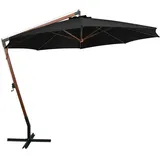 vidaXL Ampelschirm mit Mast 3,5 x 2,9 m Massivholz Tanne schwarz 313772