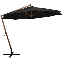 vidaXL Ampelschirm mit Mast 3,5 x 2,9 m Massivholz Tanne schwarz 313772