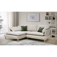 Ecksofa COLLECTION AB "Mandela L-Form" Sofas Gr. B/H/T: 264cm x 94cm x 184cm, Cord-Samtvelours, Recamiere links, mit Bettfunktion und Bettkasten, beige mit Bettfunktion und Bettkasten