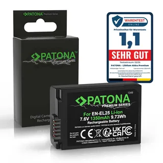 PATONA Premium Akku EN-EL25 Ersatz für Nikon EN-EL25a EL25 ENEL25 Batterie, 1350mAh 7.6V 10.26Wh, kompatibel mit Nikon Z30 Z50 Z50II Z FC ZFC 30 50 50II