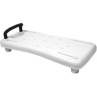 VA-Cerulean Badewannenbrett, Weiß Badewannensitz mit Schwarz Griff, Kunststoff Sitzbrett für Senioren Behinderte Schwangere, belastbar bis 150 kg(Typ A)