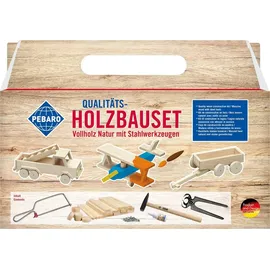 Pebaro 465 Holzbauset 25 Teile, praktische Kofferverpackung, für kreative Baumeister,