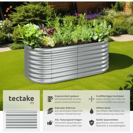 Tectake Flormma 160 x 80 x 60 cm Silber