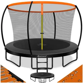 Kesser KESSER® Trampolin Gartentrampolin TÜV Rheinland GS Zertifiziert Kindertrampolin bis 150 kg Komplettset mit Sicherheitsnetz, Leiter, Randabdeckung & Zubehör