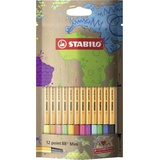 Stabilo Fineliner - STABILO point 88 Mini #mySTABILOdesign - 12er Pack - mit 12 verschiedenen Farben