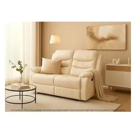 Mendler 2er Kinosessel HWC-O62, Relaxsessel Fernsehsessel mit Armlehne, Liegefunktion Kunstleder ~ creme