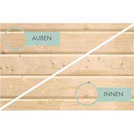 Karibu Stelzenhaus Benjamin Set Natur Holzrampe Rutsche 3 m Rot