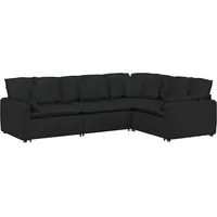 VidaXL Modulares Sofa mit Kissen Stoff Schwarz