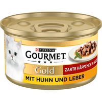 12 x 85g Zarte Häppchen Truthahn & Ente Gourmet Gold Katzenfutter nass