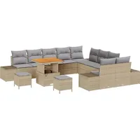 vidaXL Garten-Lounge-Set 13-tlg. beige