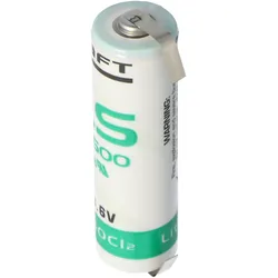 SAFT LS14500CNR Lithium Batterie mit U-Form Lötfahnen