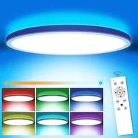 MILFECH 24W LED Deckenleuchte Dimmbar mit Fernbedienung, Deckenlampe RGB