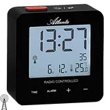 Printlogic Atlanta Funkwecker Digital LCD Beleuchtung Temperatur Einfache Bedienung Obenabsteller Schwarz - 1882-7