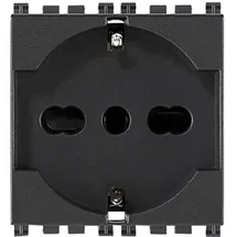 Vimar 0R19210 Steckdose 2P+T 16 A Universal, 250 V, Grau