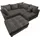 Riess-Ambiente Moderne Wohnlandschaft KENT 220cm grau Samt Ecksofa Federkern inkl. Hocker und Kissen