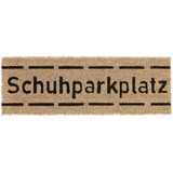 Relaxdays Fußmatte Schuhparkplatz, 75x25 cm, schmaler Türvorleger, innen & außen, rutschfest, wetterfest, Natur