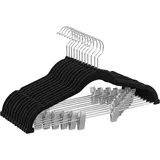 Hosenbügel, 12er-pack, Samt, Länge 42,5 Cm, Mit Verstellbaren Clips, Rutschfest, Mit Abstand