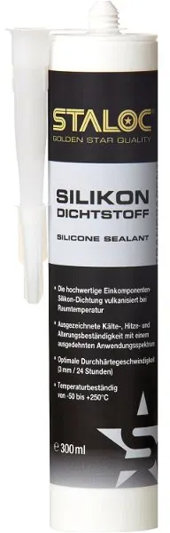 STALOC Silikon-Dichtstoff ölbeständig ; schwarz ; Qualitäts-Silikon für den Maschinenbau ; 300 ml Kartusche