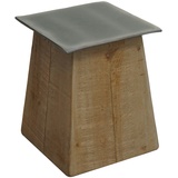 Mendler Beistelltisch HWC-L76b, Blumentisch Tisch, Industrial Massiv-Holz MVG-zertifiziert 45x36x36cm, natur mit Metall-Optik
