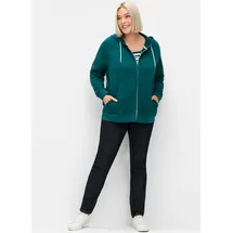 sheego Kapuzensweatjacke in petrol | Gr.: 52/54