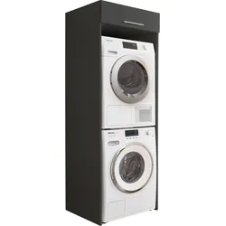Waschmaschinenumbauschrank LAUNDREEZY "LAUNDREEZY LDL", grau (anthrazit), B:67,5cm H:200cm T:67,5cm, Schränke, Breite 67,5 cm