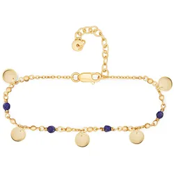 Armband »925 Silber vergoldet Lapislazuli Plättchen«, 61225239-0 gelb