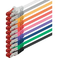 1aTTack 10x 1m Cat6 Cat.6 Ethernet-Kabel Cat 6 Netzwerk-Kabel Patch-Kabel RJ45 SFTP - 10 Farben