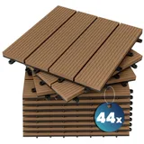 CASARIA WPC Fliesen terrakotta 30 x 30 x 2 cm 44 St.